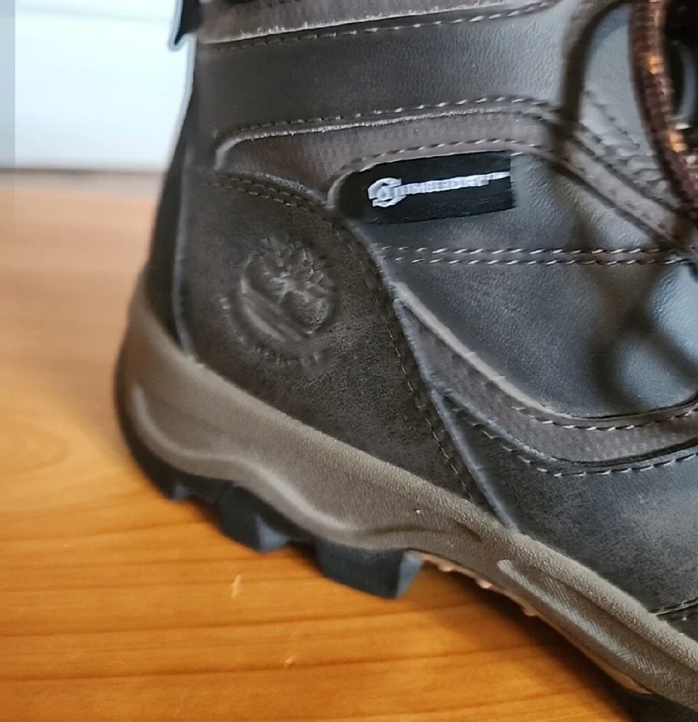 Timberland Boy's Brown Leather Waterproof Lace-Up Hiking/Work Boots